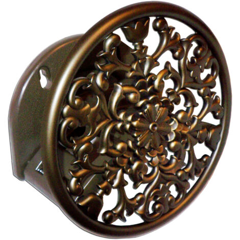 PLUVIA Soporte plástico circular decorativo para manguera color marrón