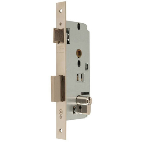MCM mcm cerradura embutir madera 1601-2-50 canto recto latonado