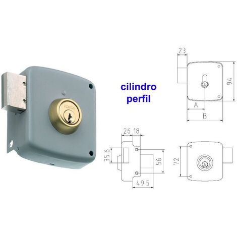 mcm cerradura sobreponer 2524p-100-dcha pintada cilindro perfil