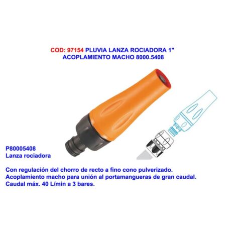 FPLUS pluvia-gf lanza rociadora 1 acoplamiento macho 5408 , pluvia-gf lanza rociadora 1 acoplamiento macho 5408
