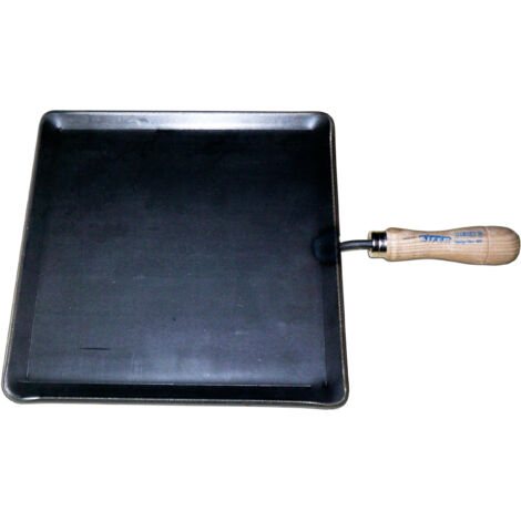 FPLUS plancha asar acero 4 mm con 1 mango de madera 22 x 22 , plancha asar acero 4 mm con 1 mango de madera 22 x 22