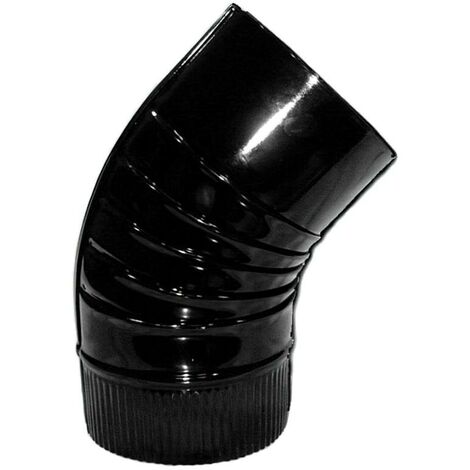 WOLFPACK LINEA PROFESIONAL codo estufa color negro vitrificado de  130 mm. 45°.