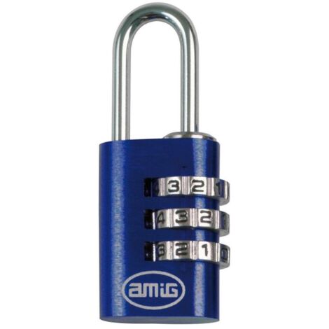 Amig Candado de seguridad combinación 20 mm ancho Azul