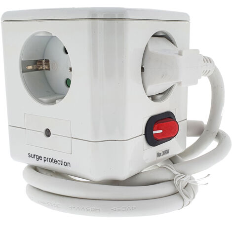 electricidad finscubo 4 tomas c-tt 16a+usb+1,5cable 3g1,5m 77905