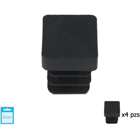 MAURER contera cuadrada interior negra 12x12 mm. blister 4 piezas.
