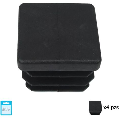 MAURER contera cuadrada interior negra 30x30 mm. blister 4 piezas.