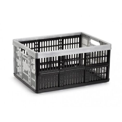 PLASTICFORTE caja plegable 32l 48x35x23 cm plata , Caja plegable 32 litros 48 x 35 x 23 cm plataTiene dos asas laterales para ayudar a su transportePlástico de calidad, reu