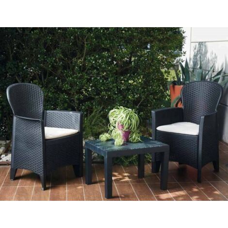 TRESILLO AKITA ANTRACITA COJINES 3 PIEZAS CONJUNTO