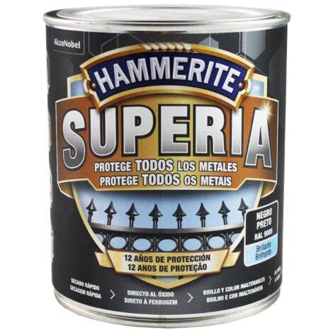 HAMMERITE superia efecto forja liso gris 0.750 l lata , Hammerite Superia efecto forja liso gris 0.750 L Nueva generación en esmalte antioxidante al agua. - Aplicado directo al