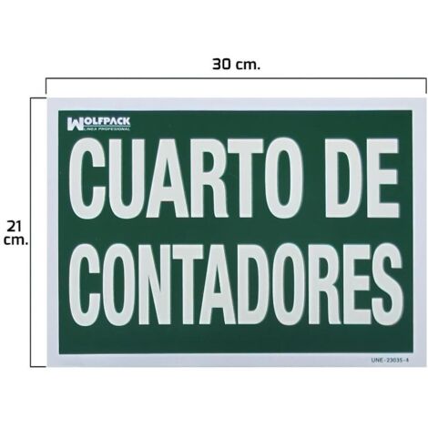 WOLFPACK LINEA PROFESIONAL cartel cuarto de contadores 30x21