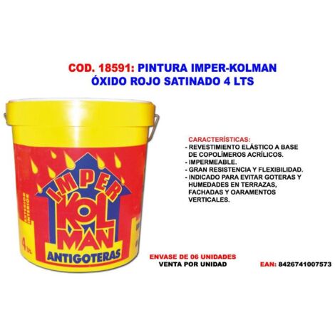 SIFER sifer pintura impermeab antigotera rojo grana sat 4 lt. (1/2)