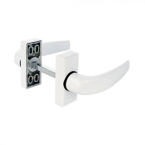 AMIG manillas delta aluminio blanco r-20240 juego , Juego de manillas de aluminio blanco Amig Con cuadradillo de 8 mm Blíster de 2 unidades Incluye accesorios de fijaci