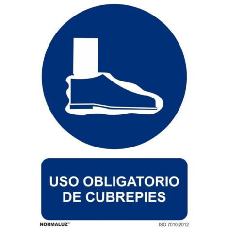 normaluz señal 29,5x20 obligatorio uso de cubrepies   rd20641