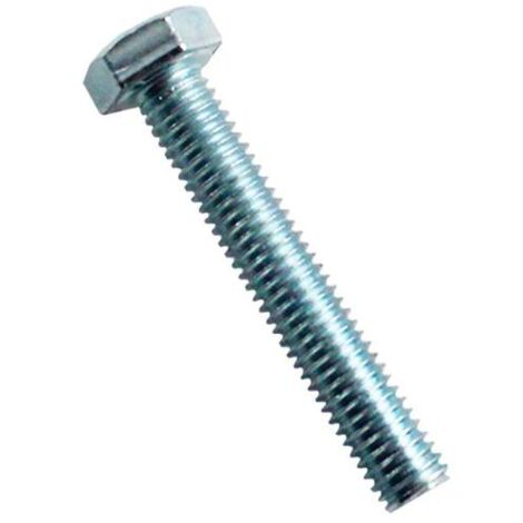 tornillo hexagonal 8x60 din-933 8.8 zinc. acero blanco caja 100 (1/2)