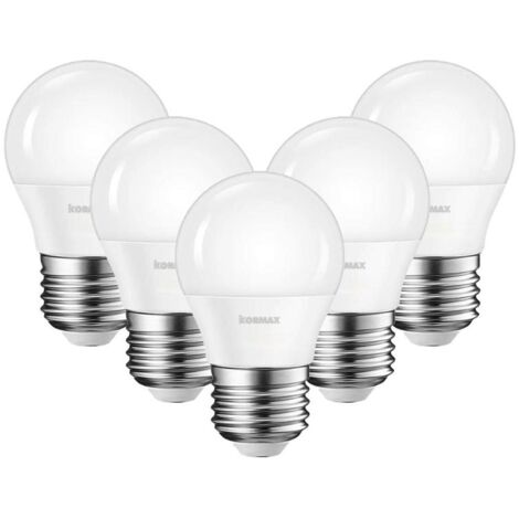 LAMPARAS LED G45 7W E27 LUZ FRIA ESFERICA ECORAEE 0,11 INC. PACK 5 (1/3)