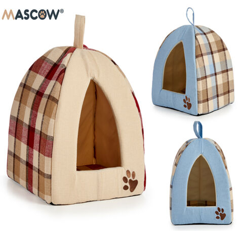CAMA IGLU MASCOTAS CUADROS 33x33x45CM SURTIDO