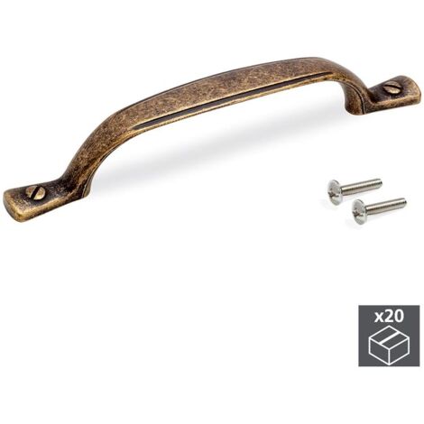 emuca lote de 20 tiradores para mueble nairobi, l139mm, intereje 96mm, zamak, bronce