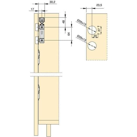 Emuca Kit de herrajes para armario 2 puertas correderas y cierre suave Flow  con carriles de superficie 2.35m, tableros no incluidos, Anodizado mate