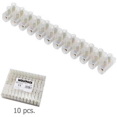 regleta ficha empalme 16 amperios / seccion 12 mm. envase de 10 regletas de 12 fichas cada una.