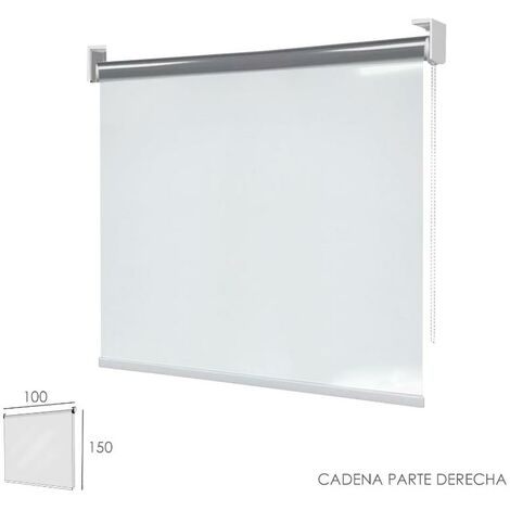 Mampara cortina enrollable pvc transparente, medidas 100 x 150 cm. cadena lado derecho