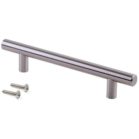 emuca tirador para mueble orlando, l336mm, intereje 256mm, acero, níquel satinado