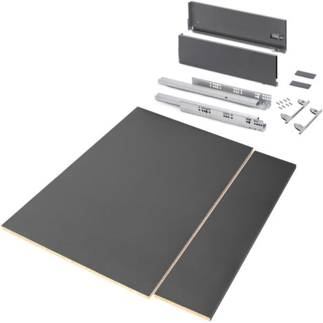 Emuca Kit de cajón Vertex gris antracita y blanco 500 mm