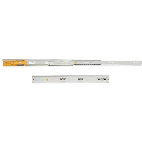 emuca juego de guías de bolas para cajones con extracción total y cierre suave, altura 45mm, longitud 550mm, acero, cincado