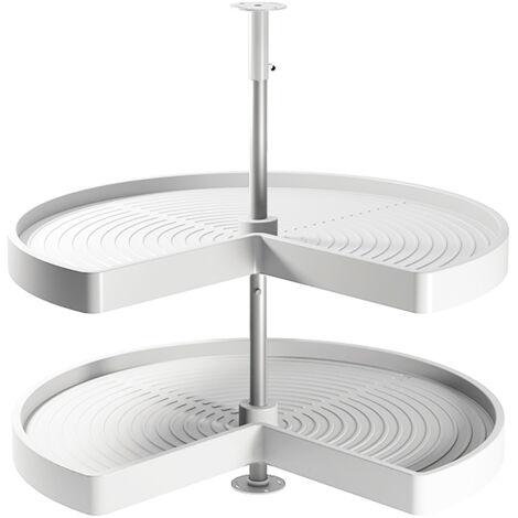 emuca juego de bandejas giratorias shelvo 3/4, para módulo 800mm, plástico y aluminio, blanco