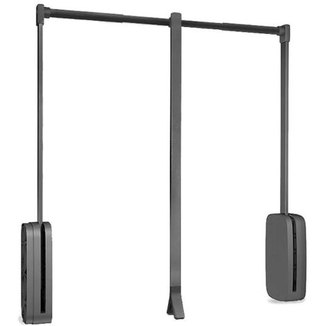 emuca colgador abatible para armario sling, ancho regulable 830-1150mm, acero y plástico, titanio
