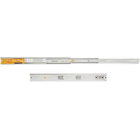 emuca juego de guías de bolas para cajones con extracción total y cierre suave, altura 45mm, logitud 650mm, acero, cincado (1/10)