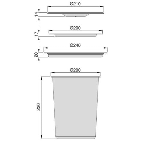 Cubo de basura empotrable para encimera de cocina Recycle, 1 vaso extraíble  de 5 litros, Acero inoxidable y Plástico