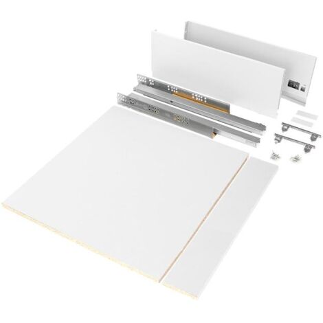 emuca kit de cajón para cocina o baño vertex de altura 178mm con regulación 3d, tableros incluidos, módulo 600mm, pintado blanco