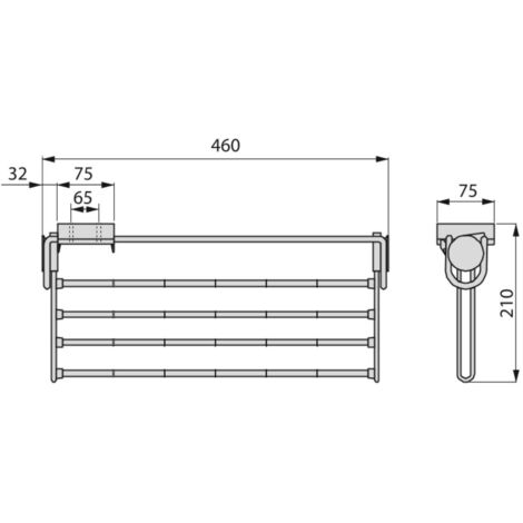 Emuca Barra para pantalones gris metalizado extraíble y plegable