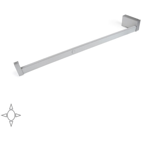 emuca barra para armario con luz led castor, batería extraible y sensor de movimiento, l708mm, plástico y aluminio, gris metalizado