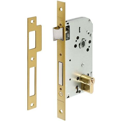 cerradura para madera tesa 130/58c/ae ent-50mm, dist-70, c/recto, latonada