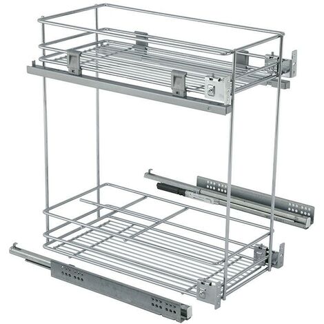 botellero+cesta partner m600 cromo c/gui guia muss hettich e.parcial, fij.lateral.