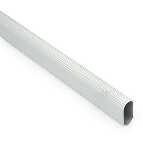 HERRAJES ALK tubo stor aluminio modelo oval 28-15 plata mate (caja 4)