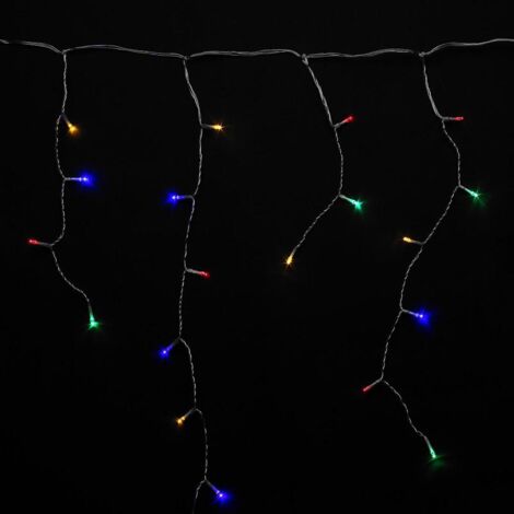 guirnalda luces navidad cortina 10x1 metros 345 leds multicolor. luz navidad interiores y exteriores ip44. cable transparente