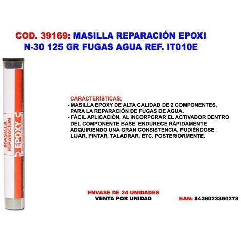 MIBRICOTIENDA masilla reparacion epoxi n-30 125 gr fugas agua it010e