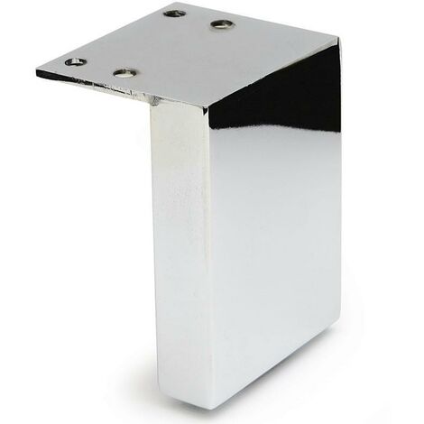 Q&Q pata metal liana h100 cromo , La PATA METAL LIANA H100 CROMO es una pata de mueble o sofá de metal con un acabado en cromo y una altura de 100 mm.