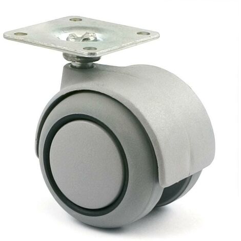 rueda giratoria onix aro de goma ø50 gris pl- banda rodadura de goma, aro central negro