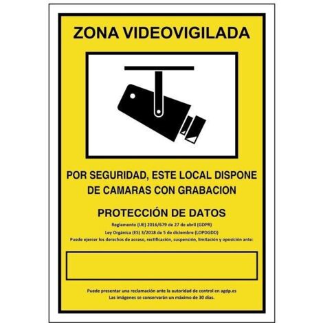señal 839 plast.297x210''z/videovigilada'' zona videovigilada