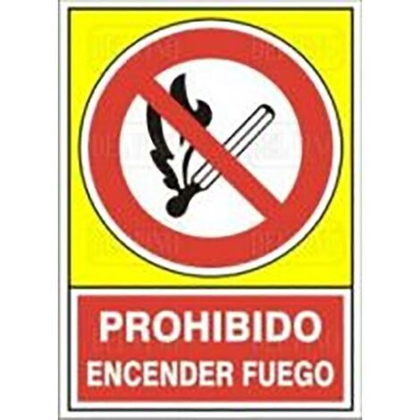 señal 408 plast.420x297''pr.encend.fuego'' prohibido encender fuego (1/2)