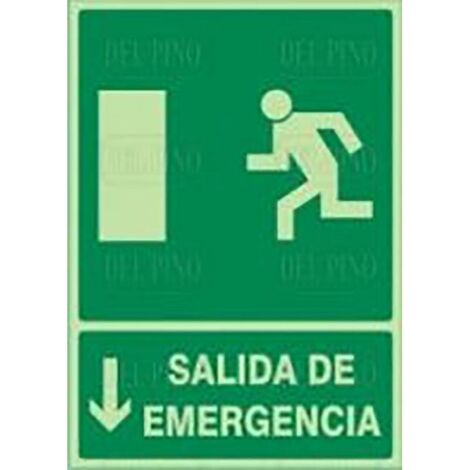 señal 904 plast.297x210''s.emerg.abajo''lu salida emergencia (abajo) (letra-pictograma) (1/2)