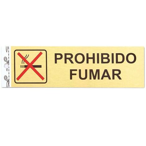 DUVER placa alum.oro 150x45 ''prohibido fumar'' , 0UNIDADES (1/2)