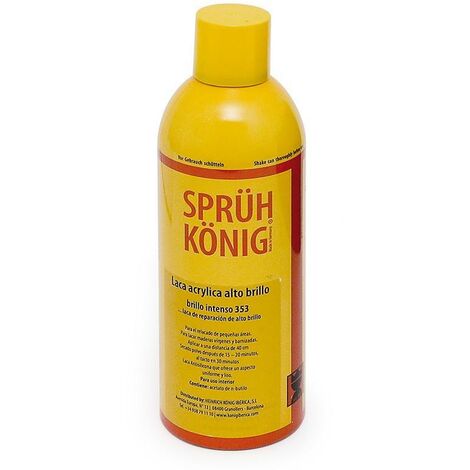 laca de acabado. nitrocelulósica. super alto brillo. interior. transparente. 400 ml - konig (1/2)