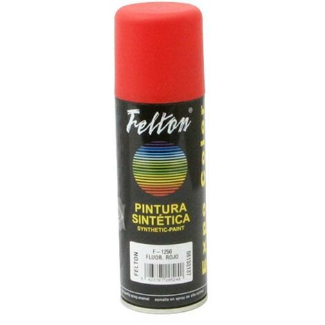 FELTON spray pintura rojo fluor 200ml , Descripción del Spray Pintura en Rojo FluorEl SPRAY PINTURA ROJO (1/2)