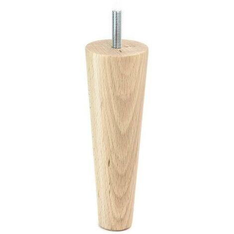 Q&Q pata madera conica h150 m8 natural , Pata de padera cónica para sofá o mueble de la marca Q&Q. Está fabricada en España con material madera y acabado en haya natural.