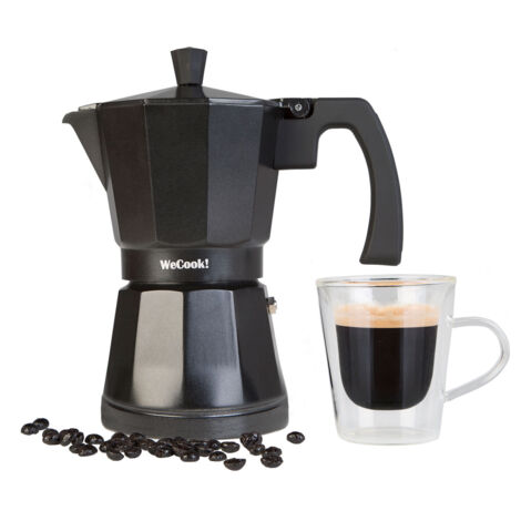 wecook cafetera aluminio luccia apta induccion 9 tazas 30109