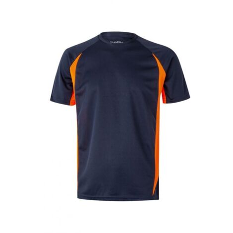 CAMISETA TECNICA BICOLOR  CALPI  MANGA CORTA VARIOS COLORES TALLA S-XXL ROPA BICOLOR MARINO NARANJA TALLA L